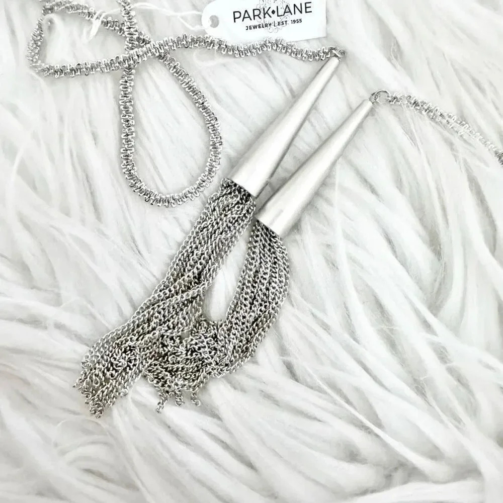 PARK LANE JEWELRY | Detailed Long Strand Tassel Necklace Ties to Close Anchor - Picture 3 of 4
